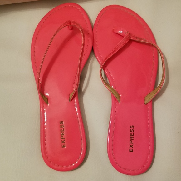 Express Shoes - Express Bright Coral Flip Flop Sandals
